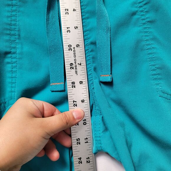 Certainty Turquoise Scrub Pants Straight Leg Drawstring Cargo Pockets Size S - Picture 8 of 11
